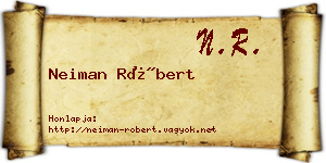 Neiman Róbert névjegykártya